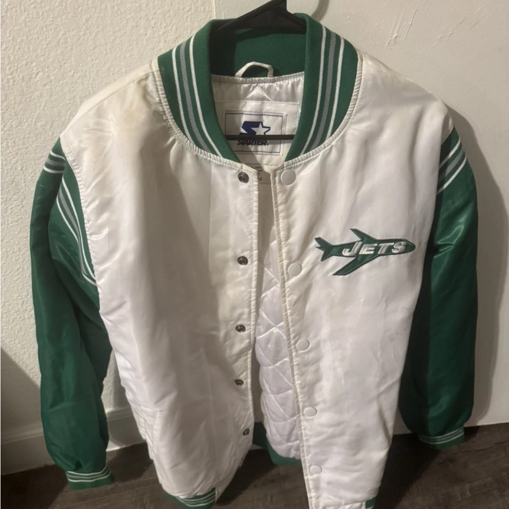 Vintage New York Jets Starter White and Green Jacket Bomber RARE